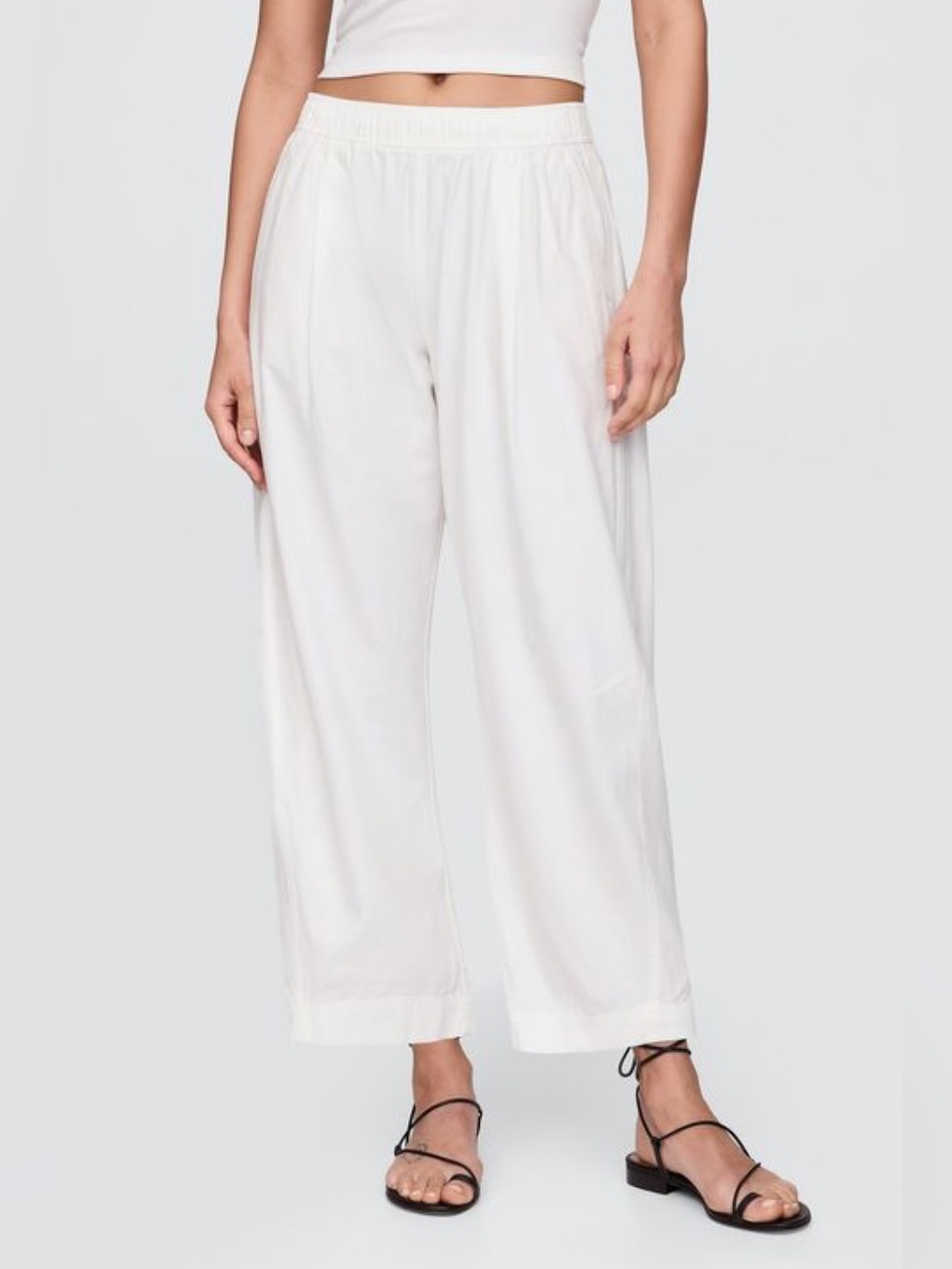 NWT Mid-Rise Linen-Blend Easy Barrel Pant by Gap XL White